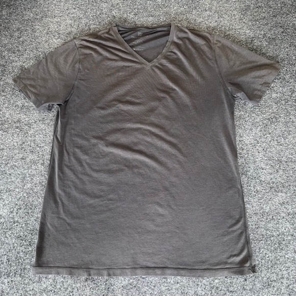 Mack Weldon V-Neck T-Shirt Mens XL Gray Short Sleeve Pima Cotton Casual Tee - Picture 1 of 6